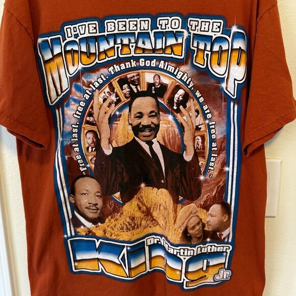 Dr. Martin Luther King Graphic MLK Crew Neck T-Shirt Rust/Brown Size L - Picture 2 of 5